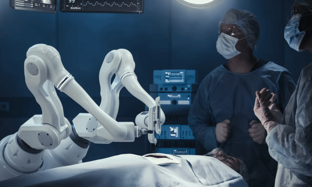 en robot som opererar en patient