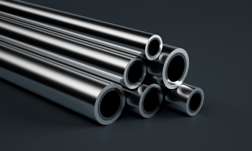 a group of metal pipes