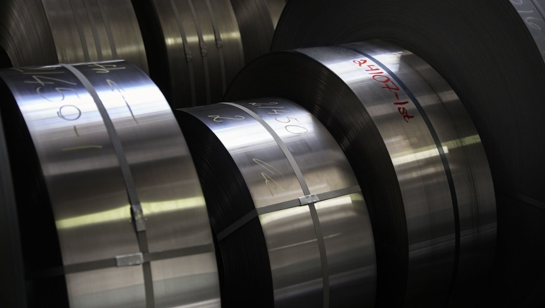 rolls of steel coils in a warehouse