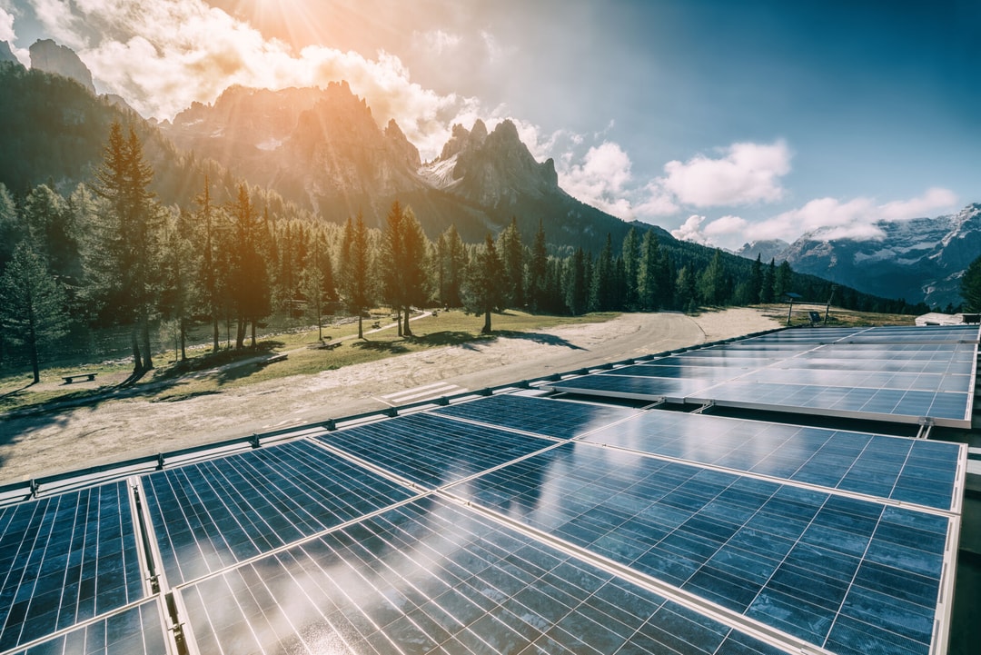 solar panels on a roof