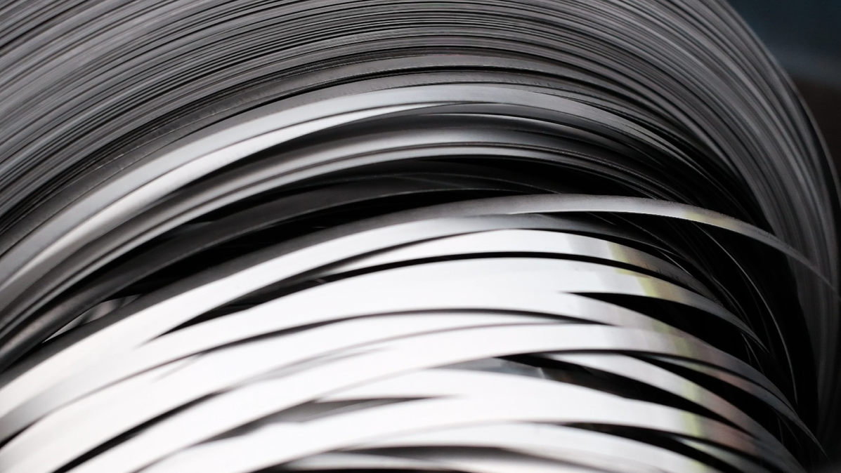 金属コイルのクローズアップ