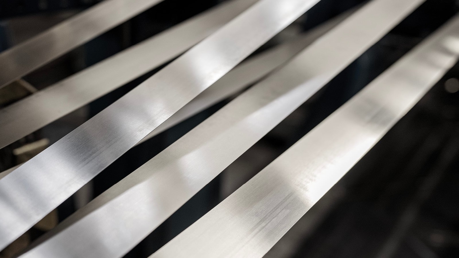 a close up of metal strips