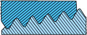 a blue and white line drawing of a mountain
