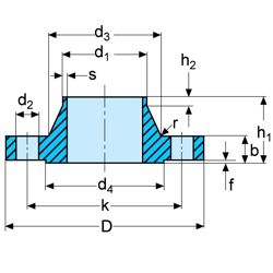 blå ritning av ett metallstycke