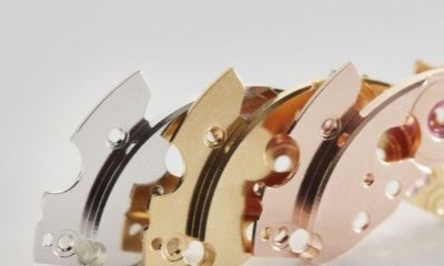 several metal pieces of different colors