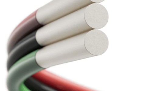 a close-up of several colored wires
