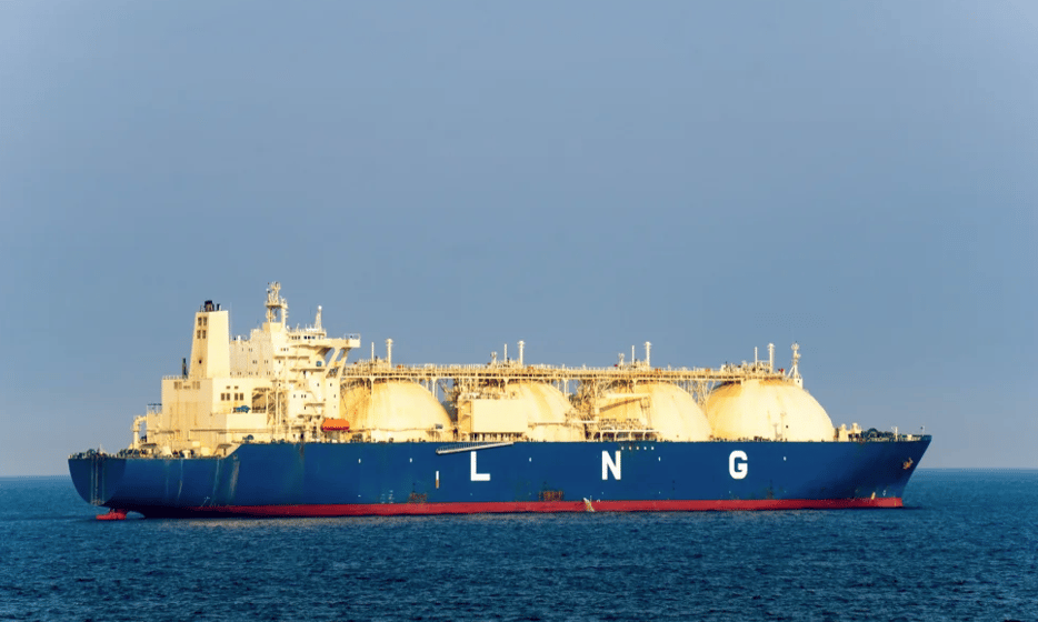 a large blue ship with white letters on it